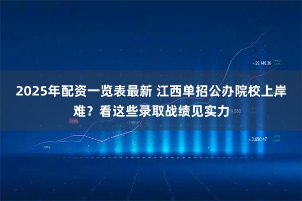 2025年配资一览表最新 江西单招公办院校上岸难？看这些录取战绩见实力